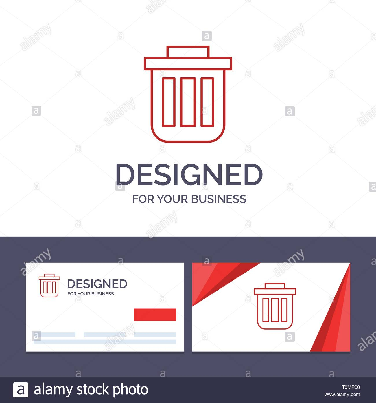 Creative Business Card And Logo Template Trash, Basket, Bin In Bin Card Template