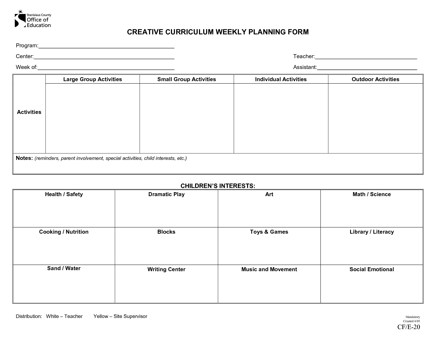 Creative Curriculum Weekly Plan | Lesson Plans For Toddlers For Blank Syllabus Template