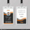 Creative Modern Id Card Template With Orange Details — Stock With Regard To Photographer Id Card Template