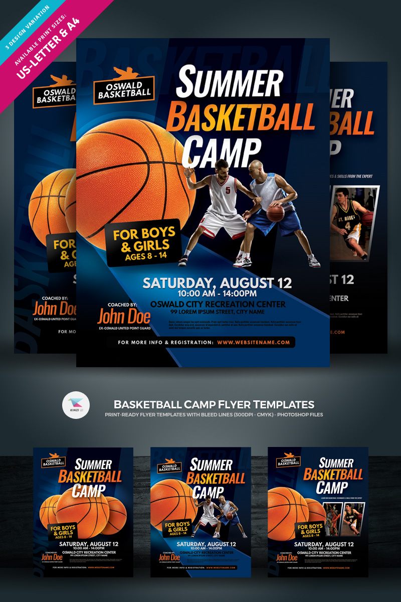 Creative Ready Made Sports Camp Flyer Templates | Entheosweb For Basketball Camp Brochure Template