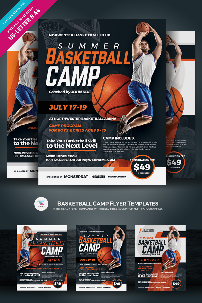 Creative Ready Made Sports Camp Flyer Templates | Entheosweb Intended For Basketball Camp Brochure Template