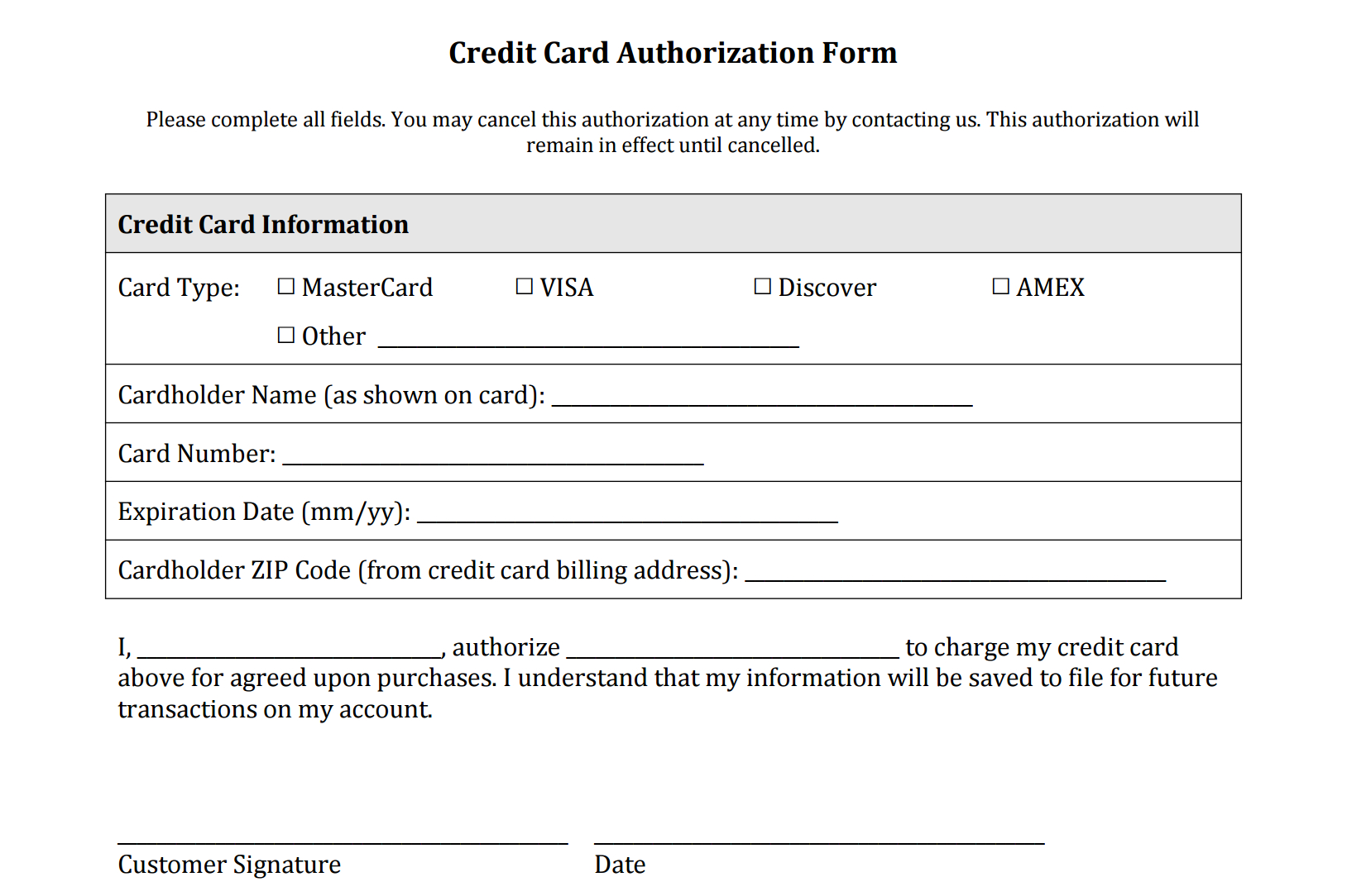 Credit Authorization Form | Types Of Credit Cards, Credit Intended For Credit Card Authorisation Form Template Australia