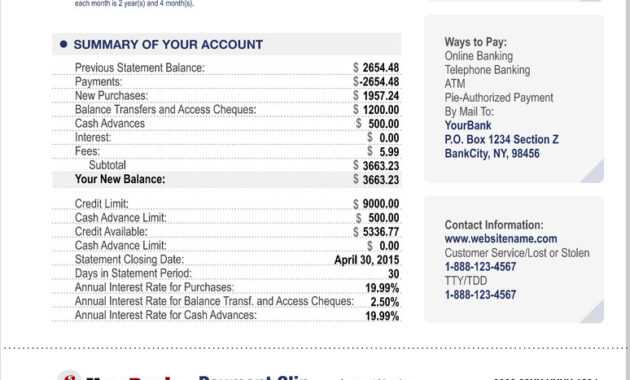 Credit Card Bank Account Statement Template with Credit Card Statement Template