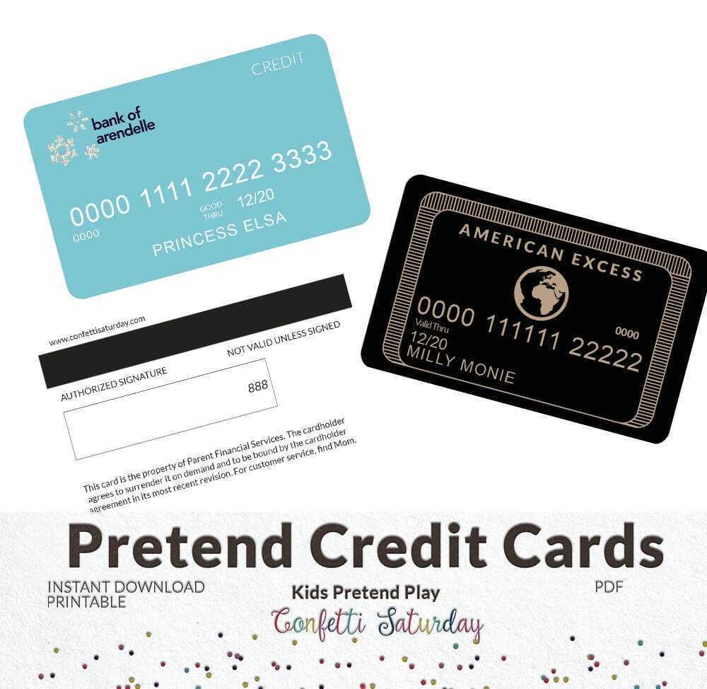 Credit Card Template For Kids ] – Kids Credit Card Pretend In Credit Card Template For Kids