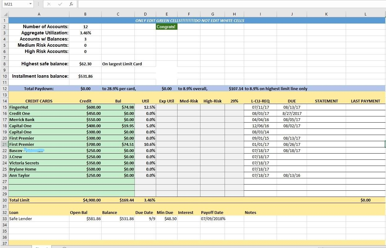 Credit Card Utilization Tracking Spreadsheet | Credit Card With Regard To Credit Card Interest Calculator Excel Template