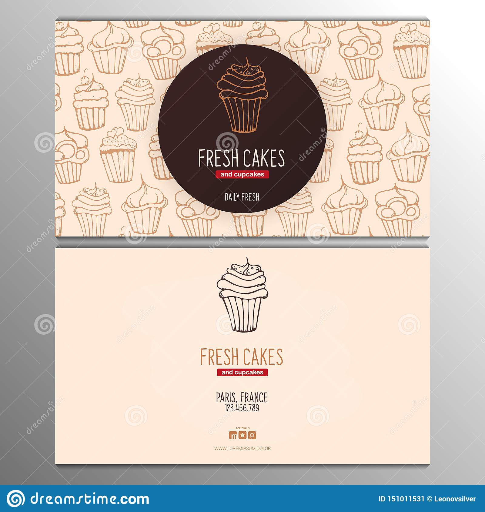 Cupcake Or Cake Business Card Template For Bakery Or Pastry In Cake Business Cards Templates Free