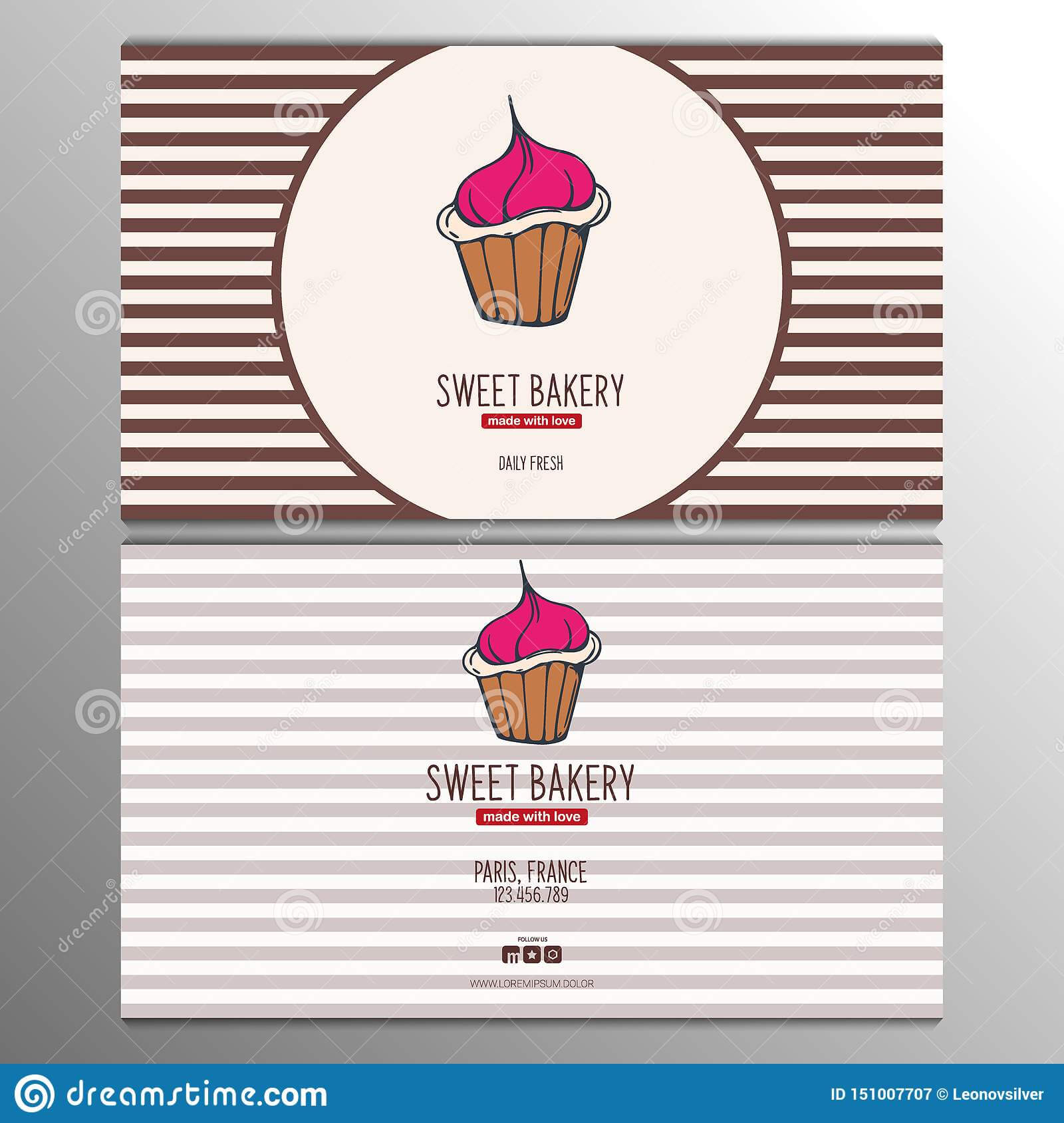 Cupcake Or Cake Business Card Template For Bakery Or Pastry Regarding Cake Business Cards Templates Free
