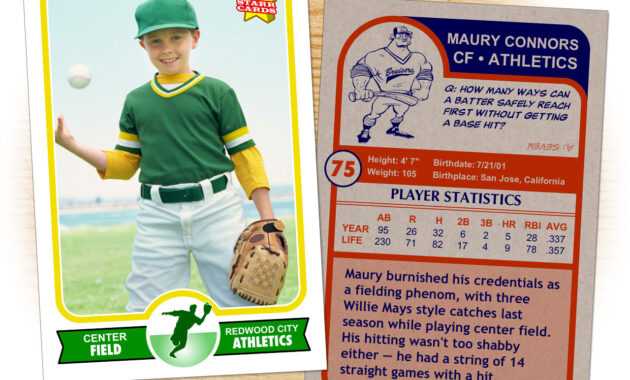 Custom Baseball Cards - Retro 75™ Series Starr Cards in Custom Baseball Cards Template