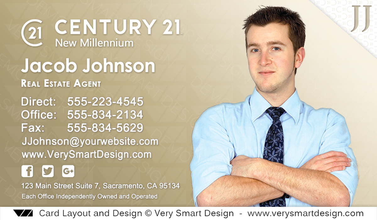 Custom Century 21 Business Card Templates With New C21 Logo For Real Estate Agent Business Card Template