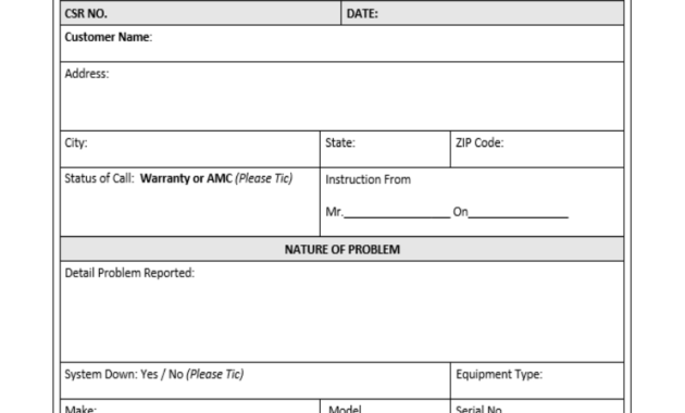 Customer Service Report Template – Excel Word Templates with Technical Service Report Template