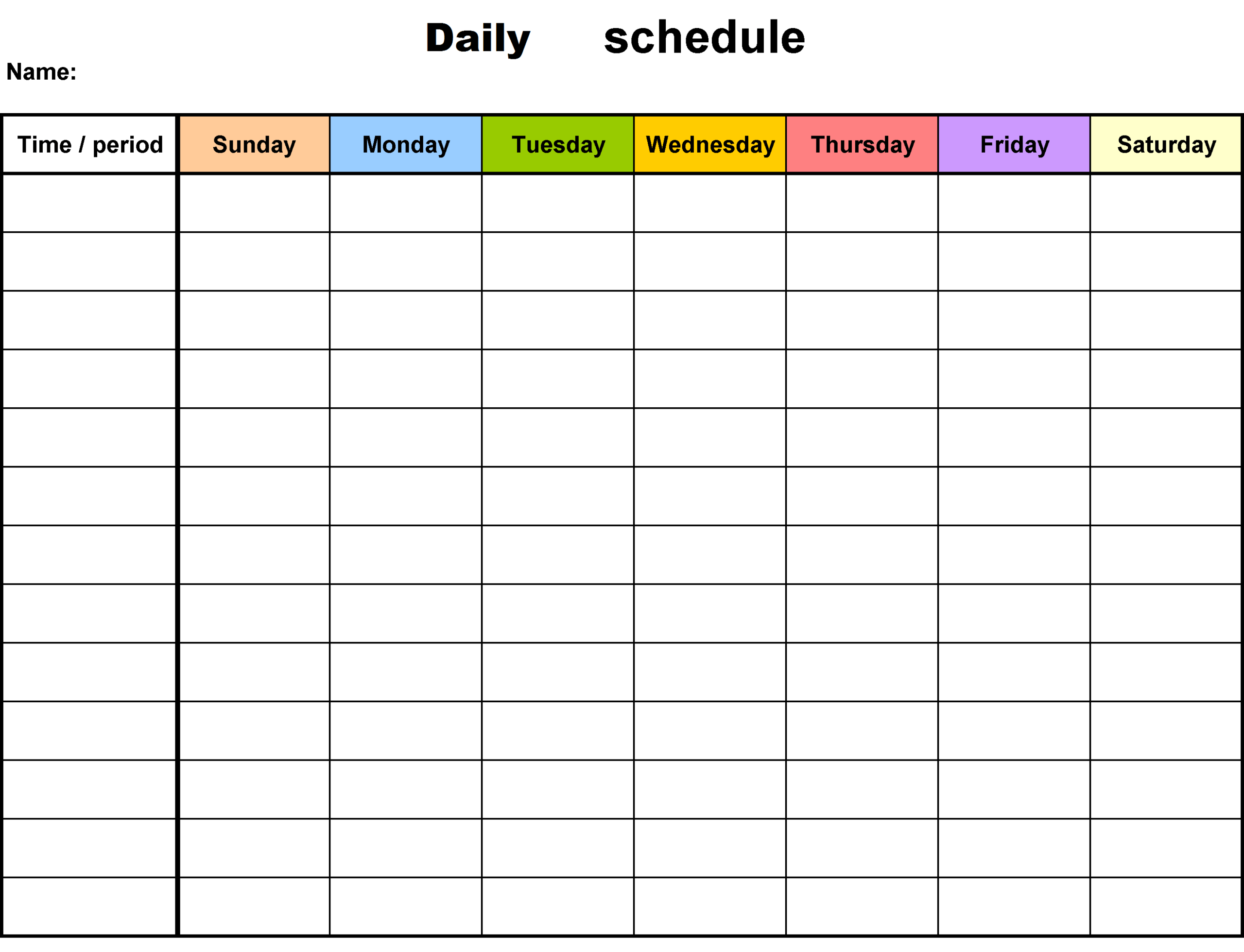 Daily Blank Calendar Template You Can Use For Office And Pertaining To Printable Blank Daily Schedule Template