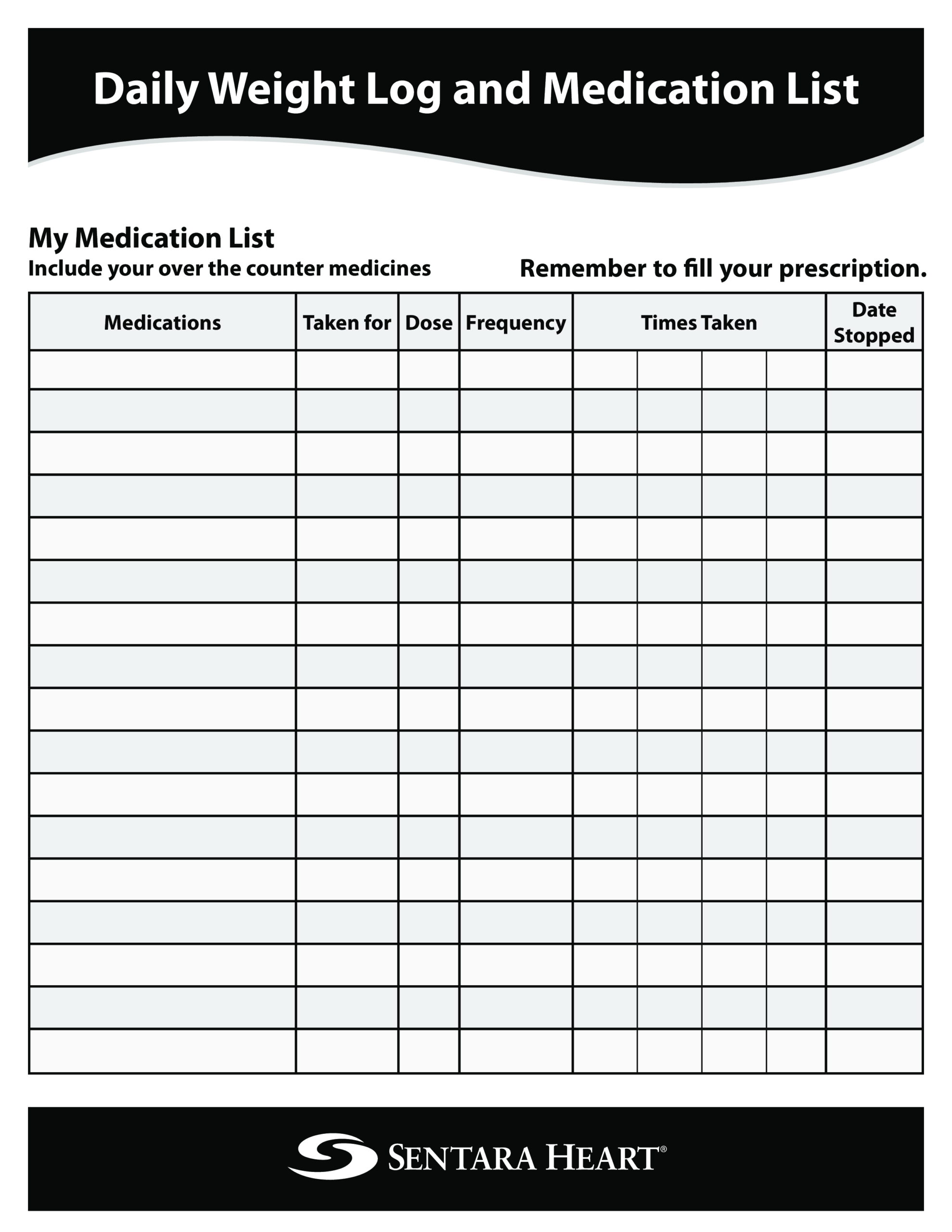 Daily Medication List Printable | Templates At Regarding Blank Medication List Templates