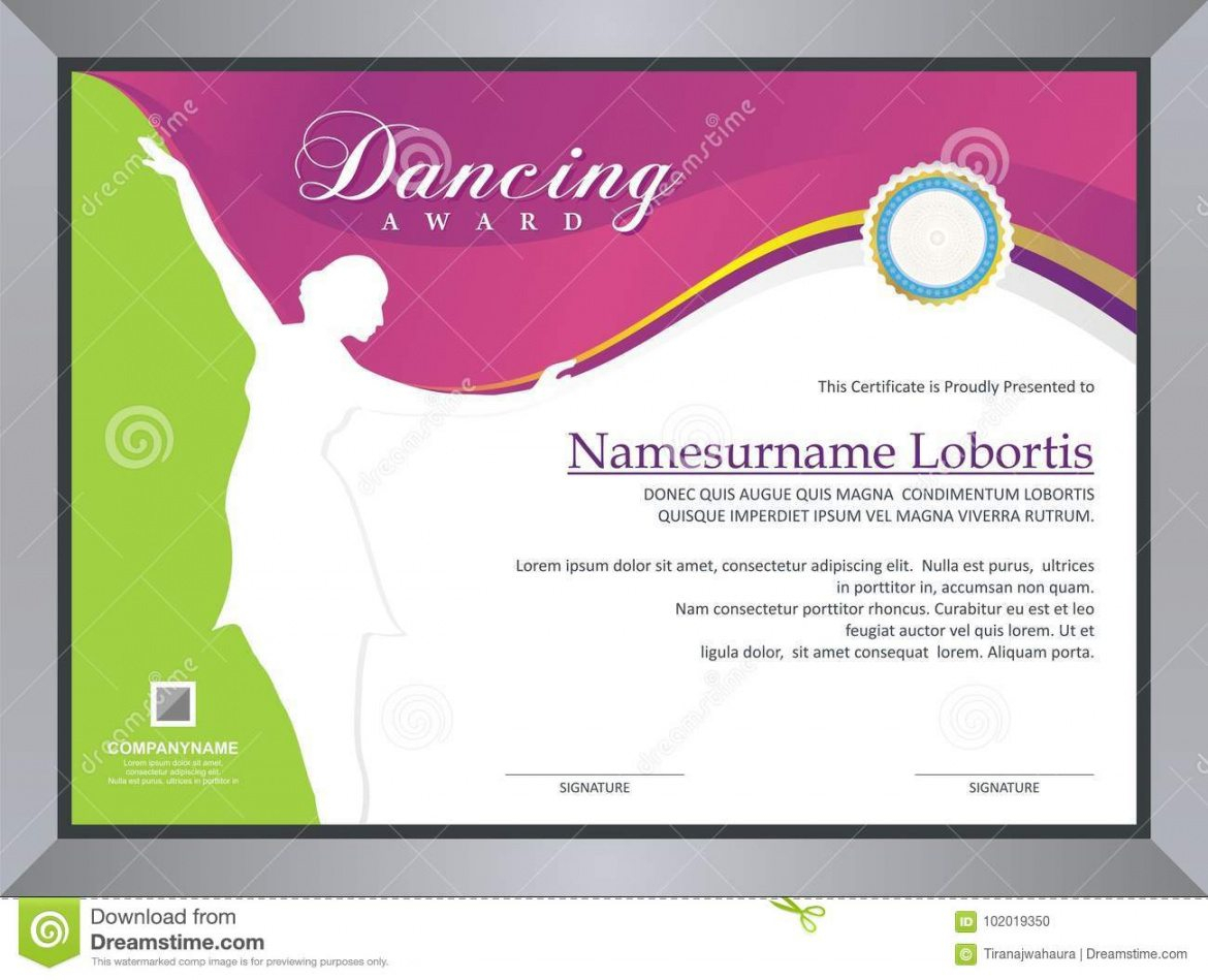 Dance Certificate Template Inside Dance Certificate Template