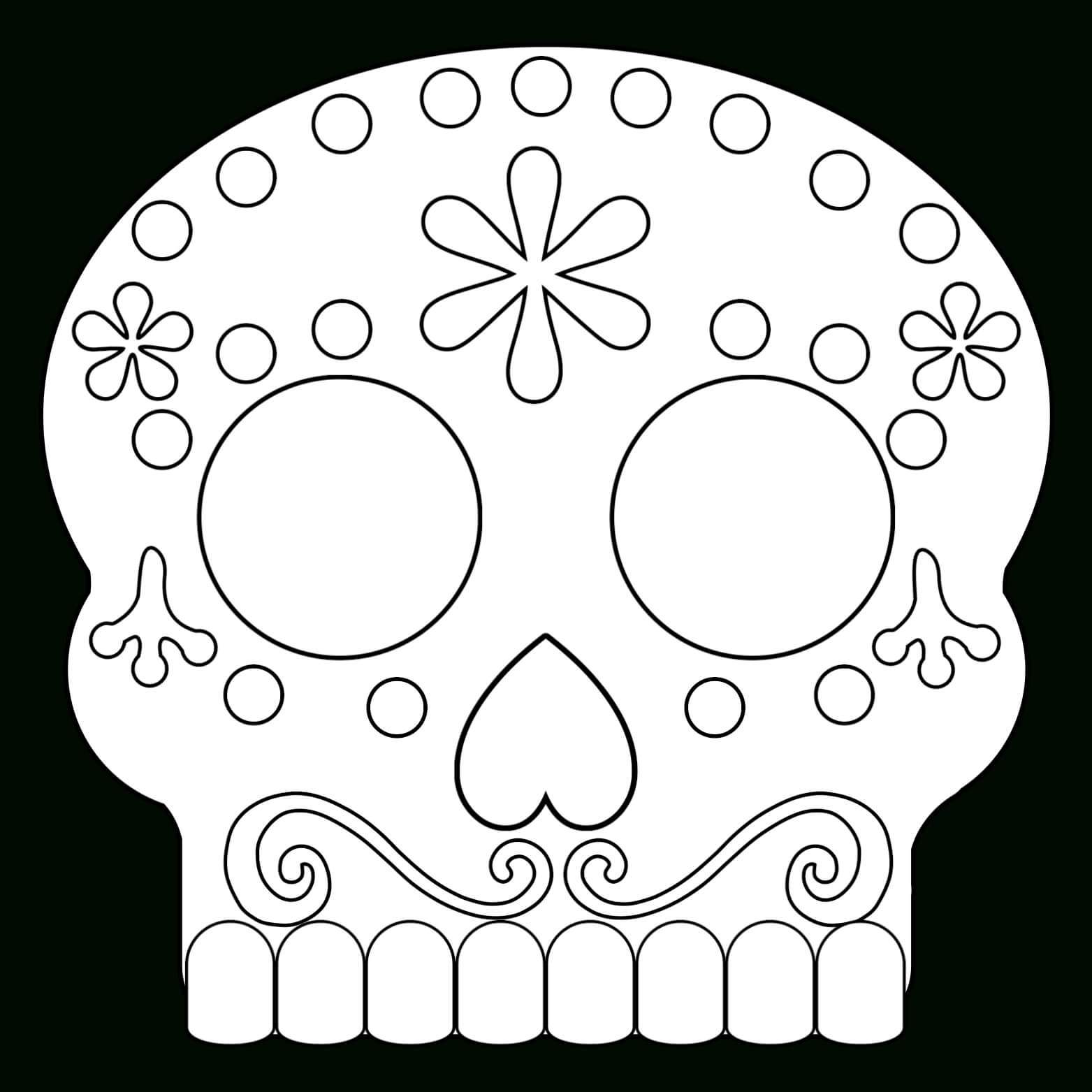 Day Of The Dead Masks Sugar Skulls Free Printable – Paper Inside Blank Sugar Skull Template