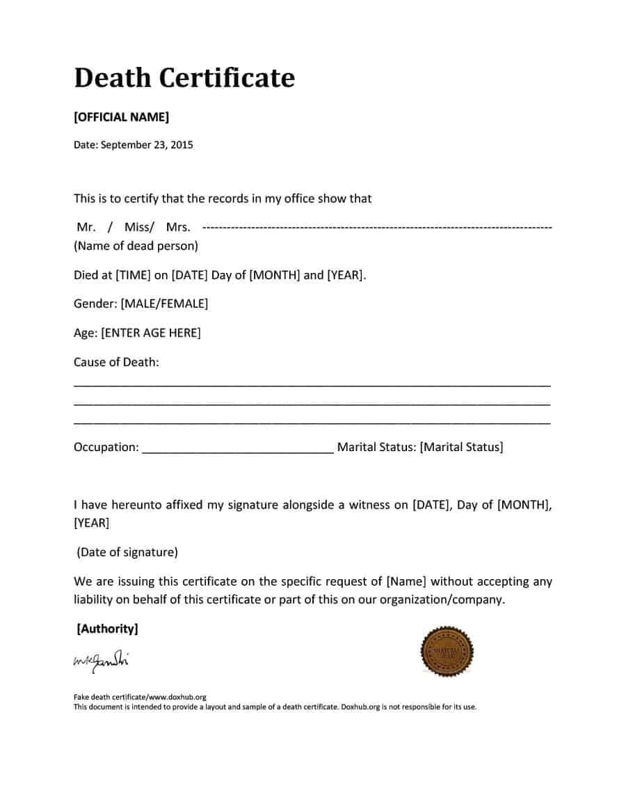 Death Certificate Template – Forza.mbiconsultingltd Inside Death Certificate Translation Template