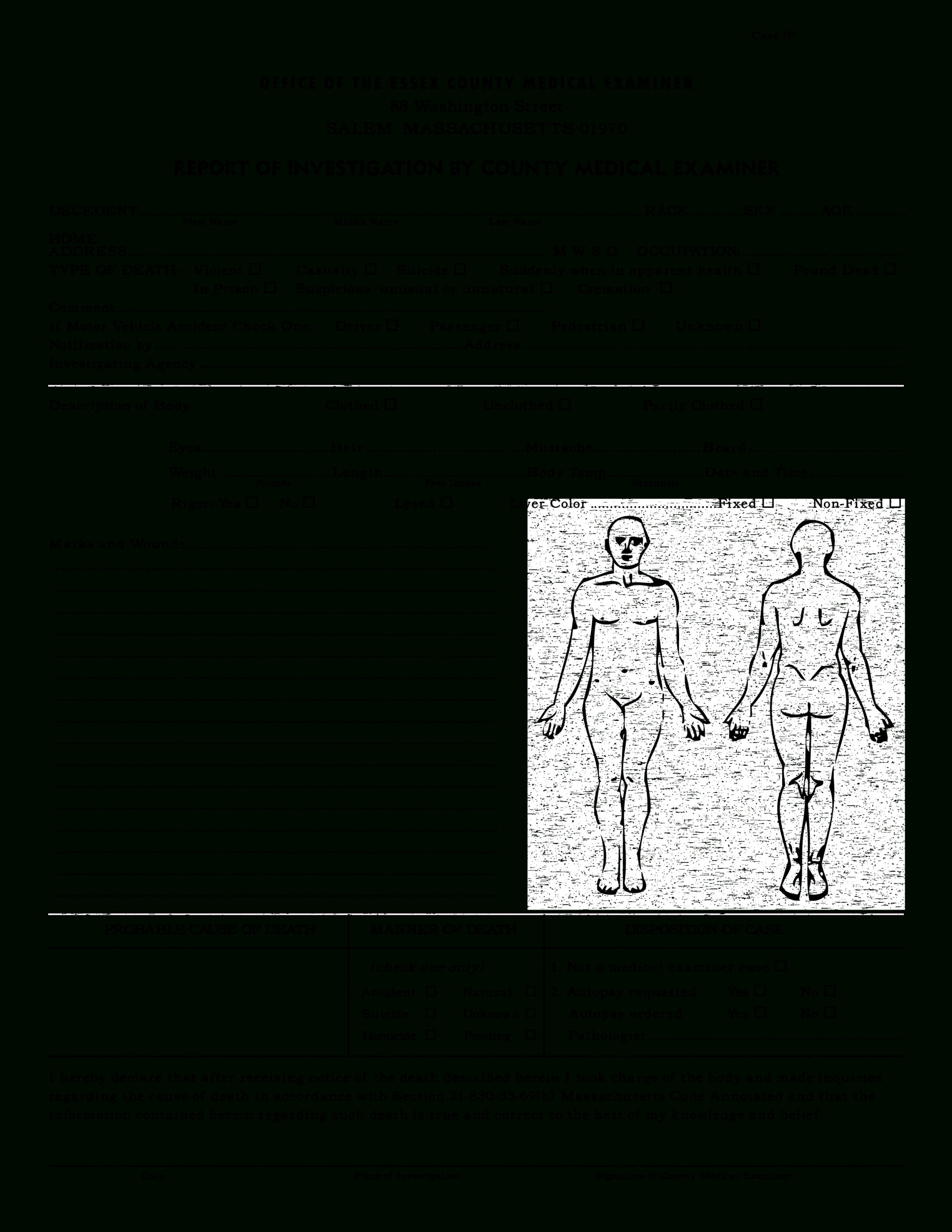 Death Clipart Autopsy, Death Autopsy Transparent Free For Regarding Blank Autopsy Report Template