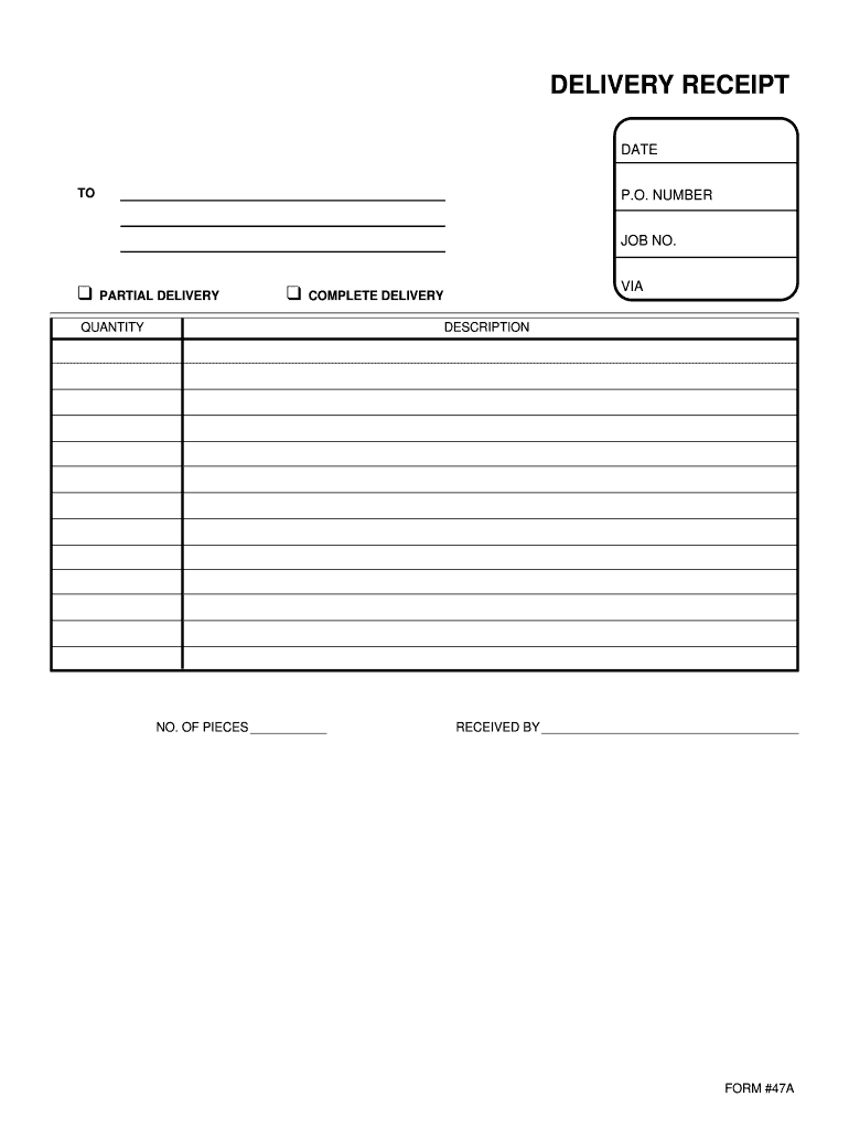 Delivery Receipt Template - Fill Online, Printable, Fillable Within Proof Of Delivery Template Word