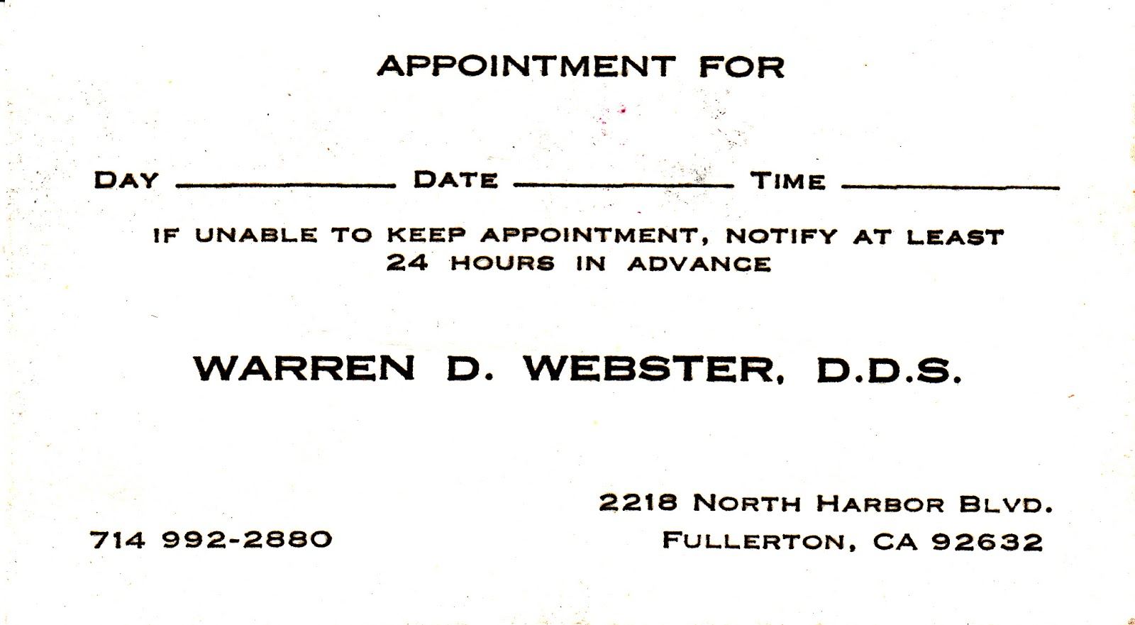 Dental Appointment Card – Zimer.bwong.co Regarding Dentist Appointment Card Template
