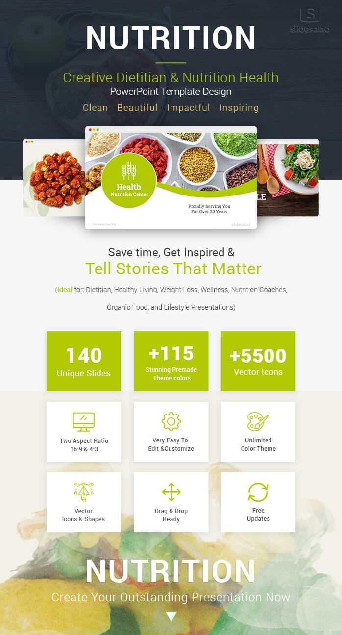 Diet And Nutrition Powerpoint Template Designs – Slidesalad For Nutrition Brochure Template