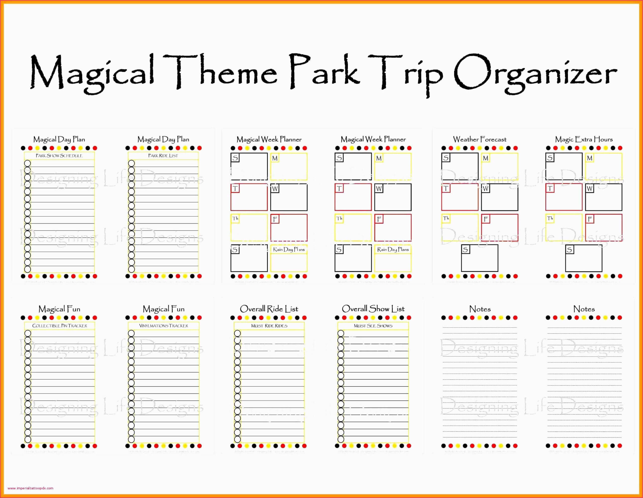 Disney World Blank Itinerary Template Calendar Template Regarding Blank Trip Itinerary Template
