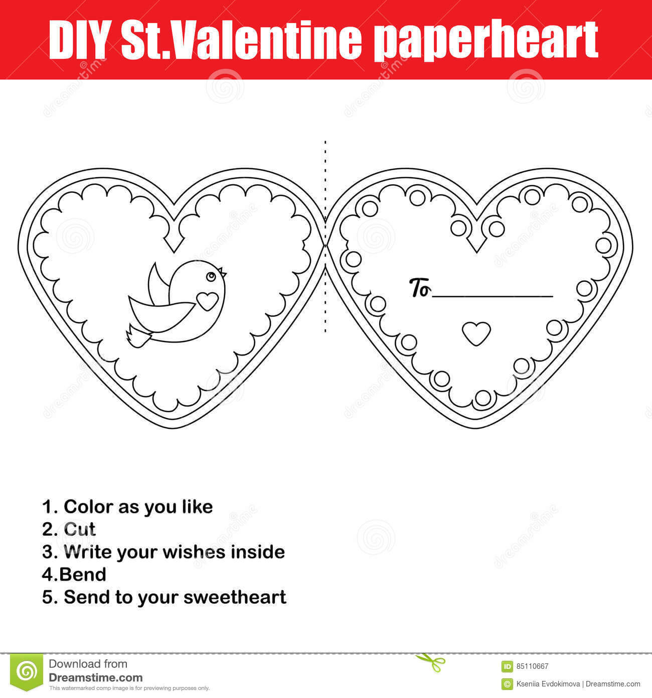 Diy Children Educational Creative Game. Make A Valentine Day Throughout Valentine Card Template For Kids