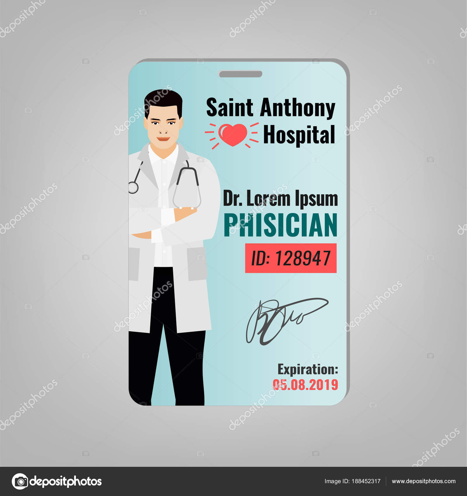 Doctor Id Card — Stock Vector © Annyart #188452317 Pertaining To Doctor Id Card Template