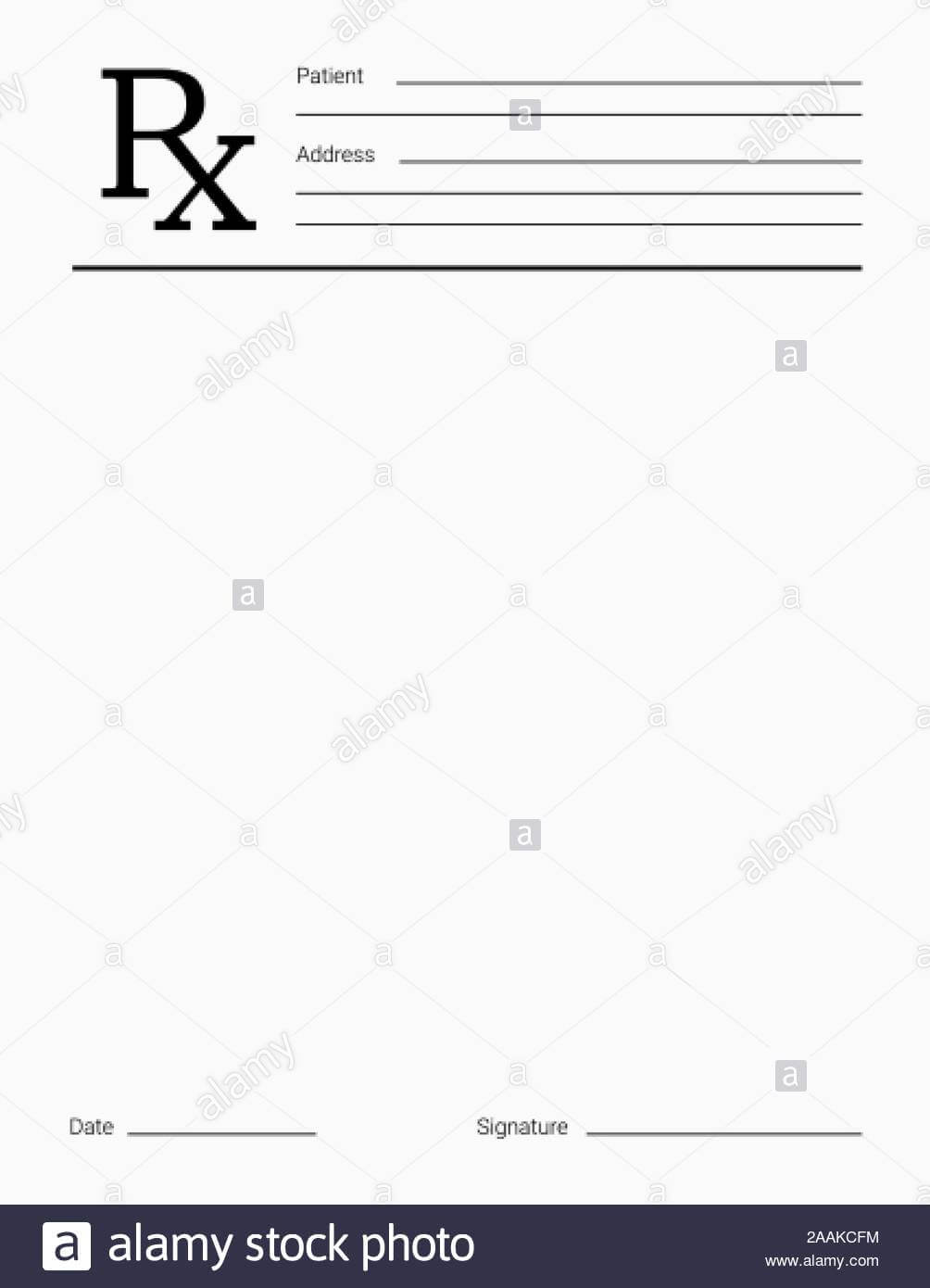 Doctor's Rx Pad Template. Blank Medical Prescription Form Intended For Blank Prescription Pad Template
