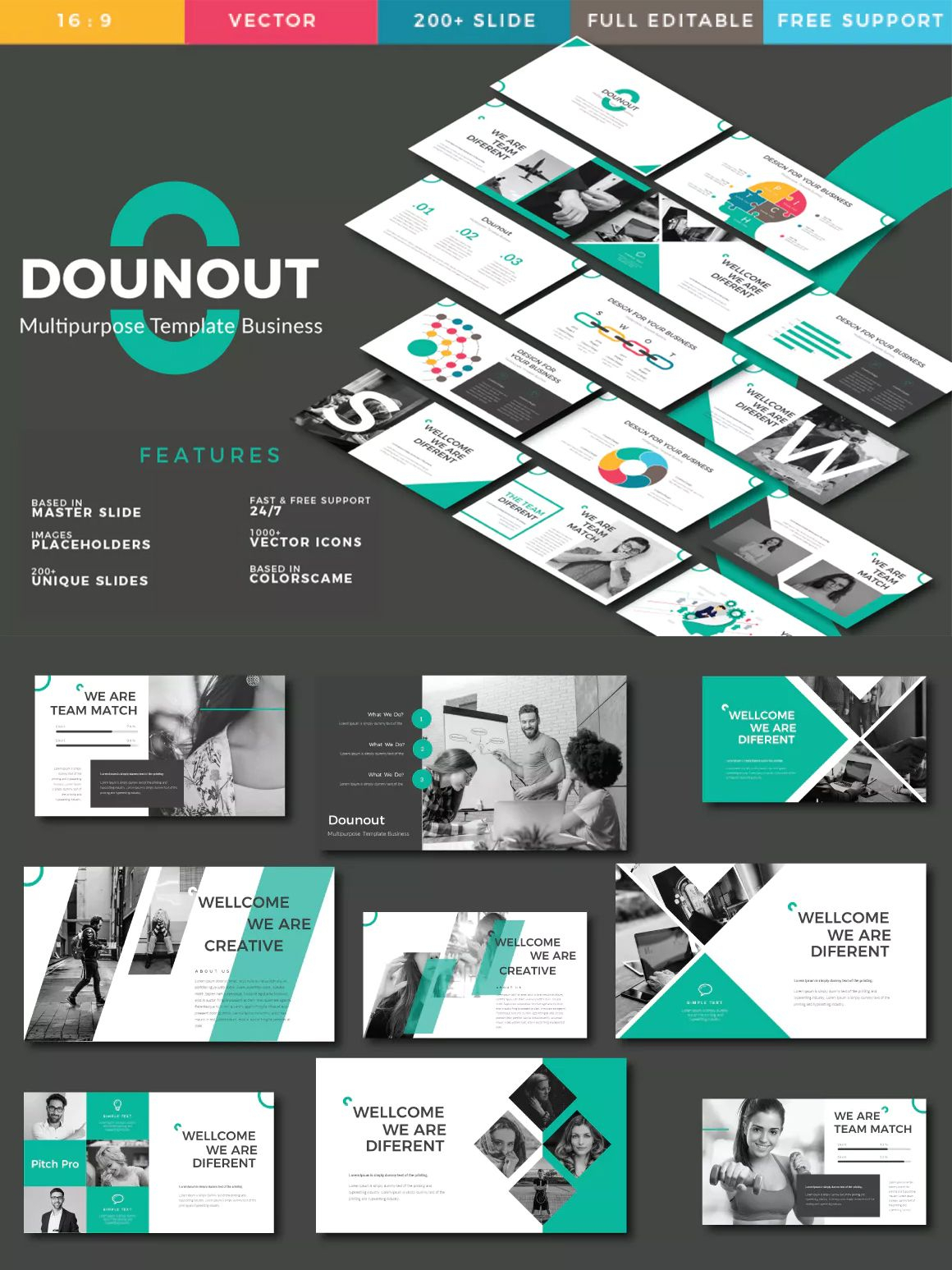 Dounot Creative Keynote Presentation Template – 3 Color Intended For Keynote Brochure Template