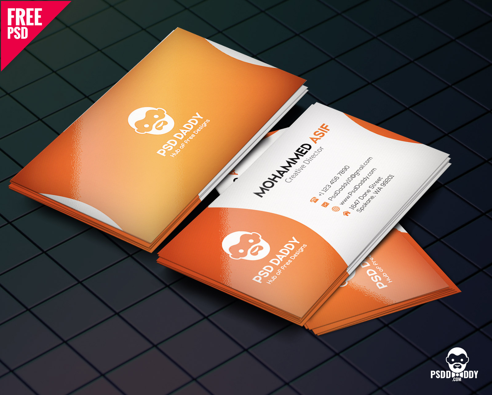 Download] Business Card Design Psd Free | Psddaddy With Regard To Visiting Card Psd Template Free Download