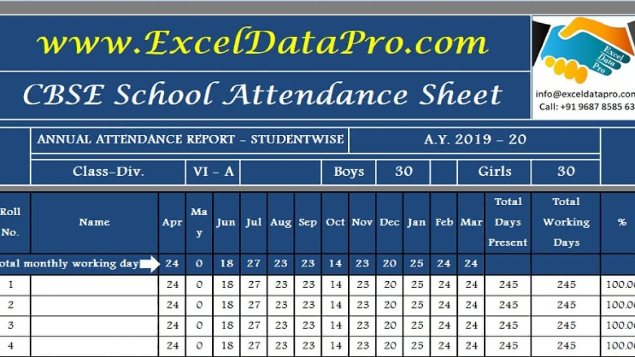 Download Cbse School Attendance Sheet Excel Template Regarding Test Summary Report Excel Template
