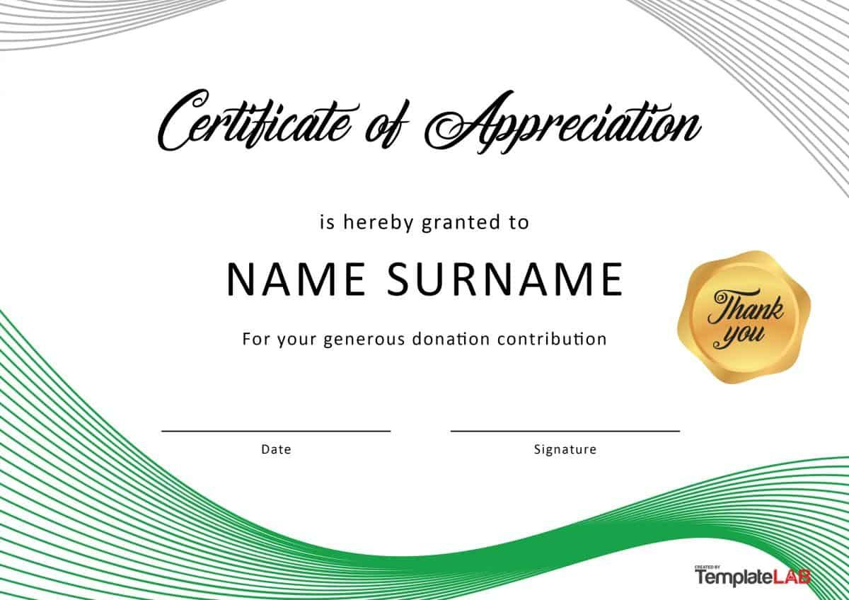 Download Certificate Of Appreciation For Donation 01 Intended For Template For Recognition Certificate