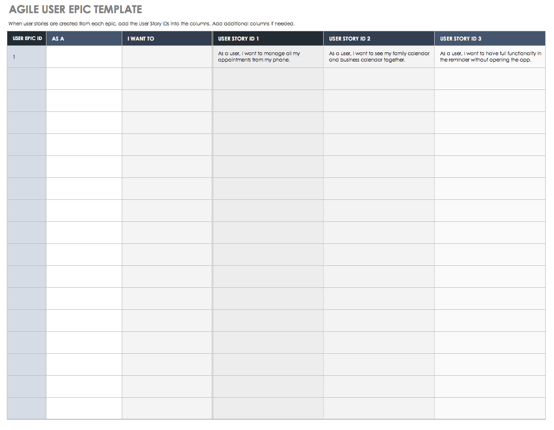 Download Free User Story Templates |Smartsheet Within User Story Template Word