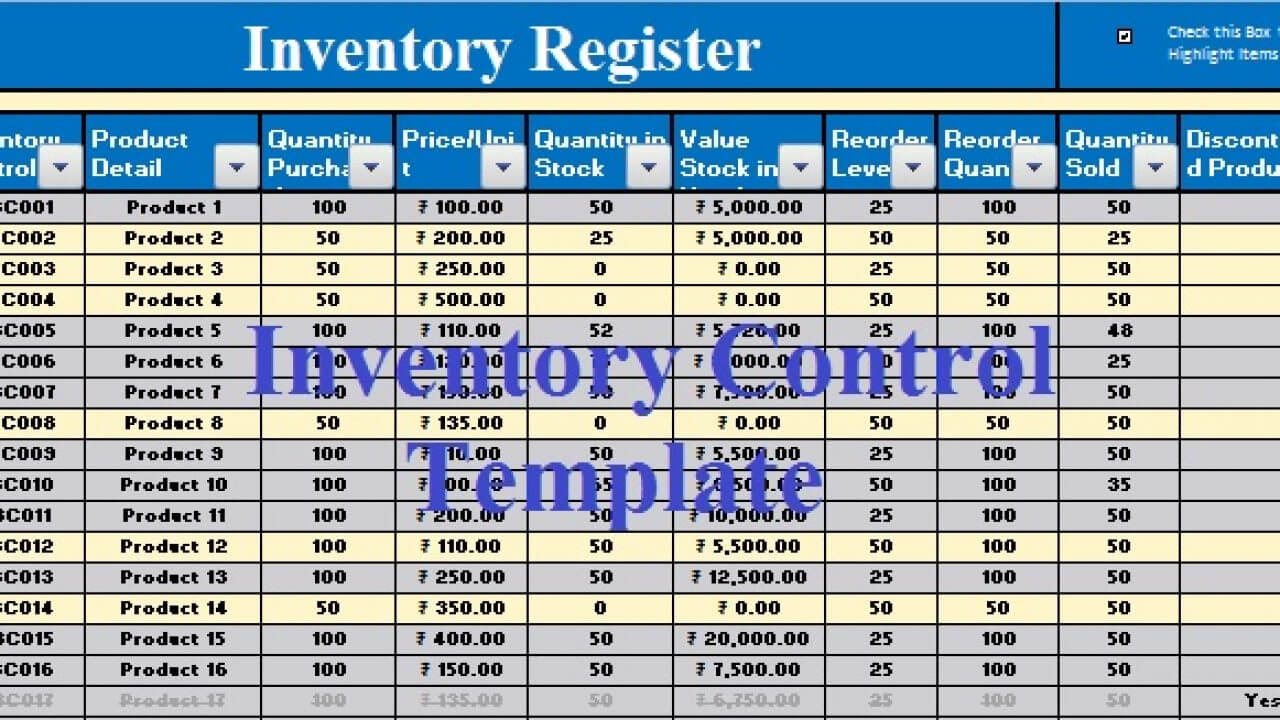 Download Inventory Control Excel Template – Exceldatapro In Stock Report Template Excel