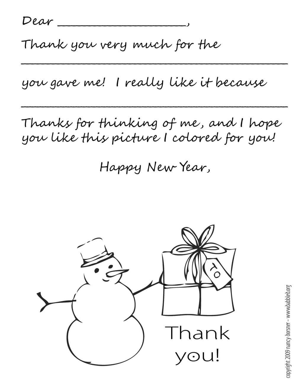 Download: Printable Holiday Thank You Note Template For Kids Pertaining To Christmas Thank You Card Templates Free