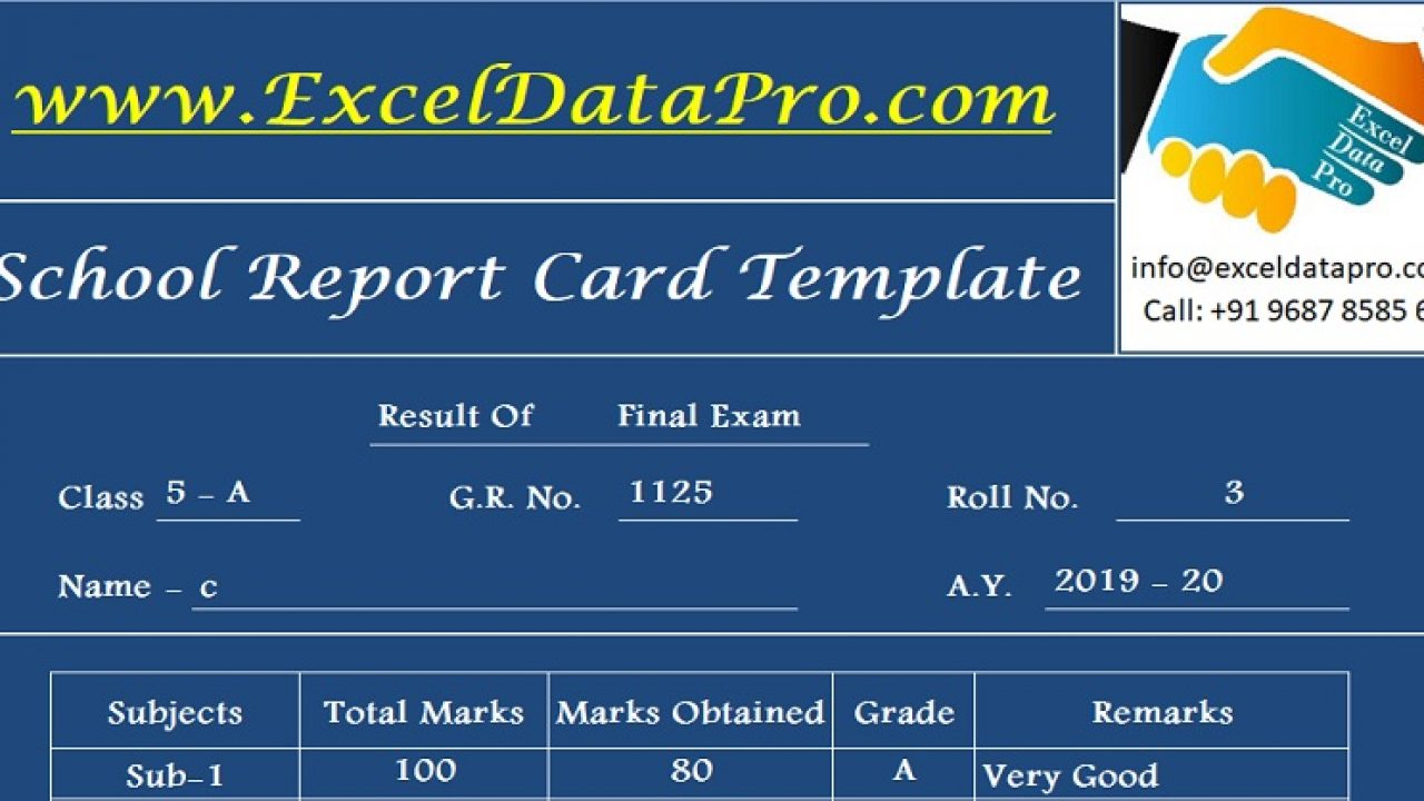 Download School Report Card And Mark Sheet Excel Template Throughout Middle School Report Card Template