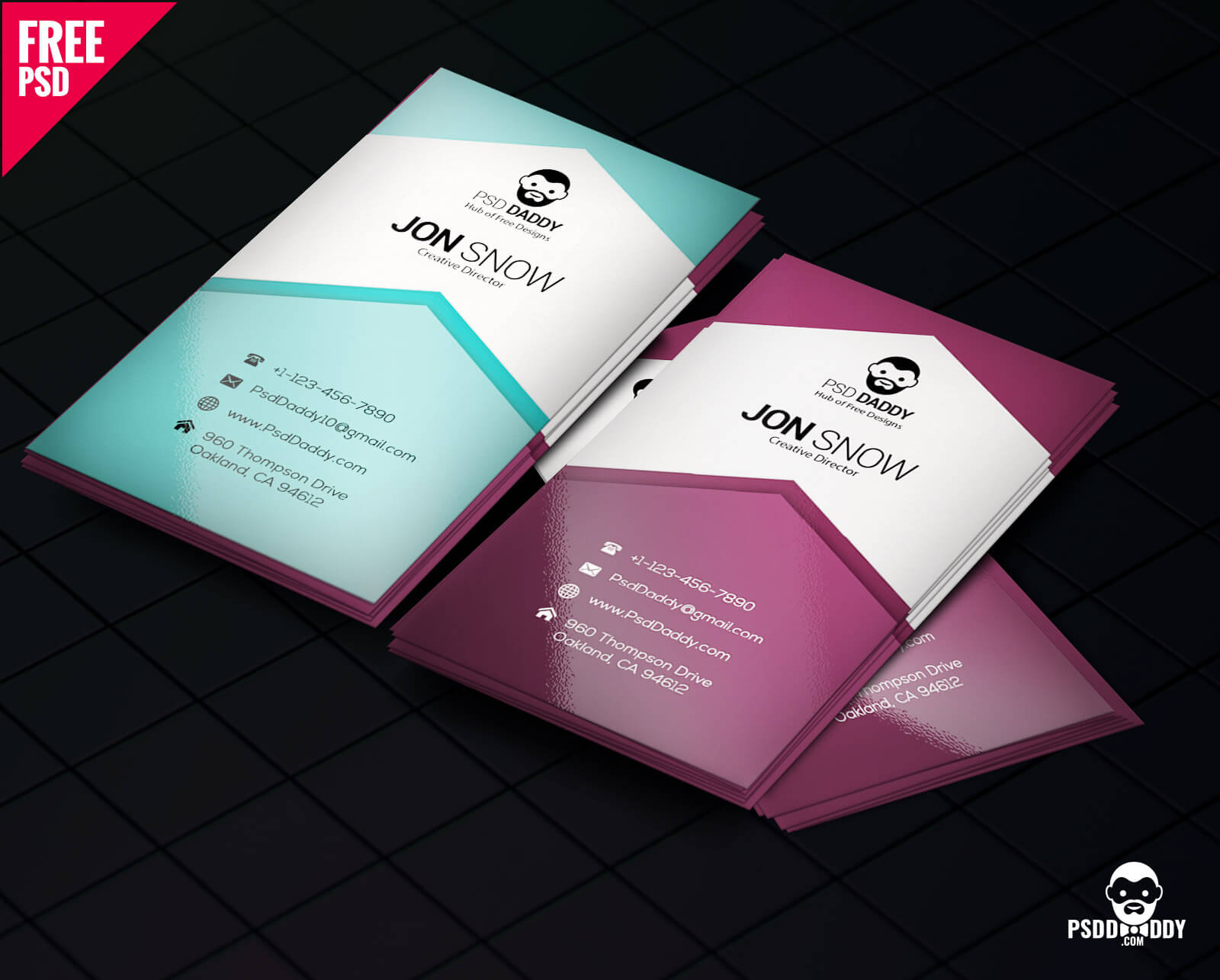Download]Creative Business Card Psd Free | Psddaddy Inside Business Card Size Template Photoshop