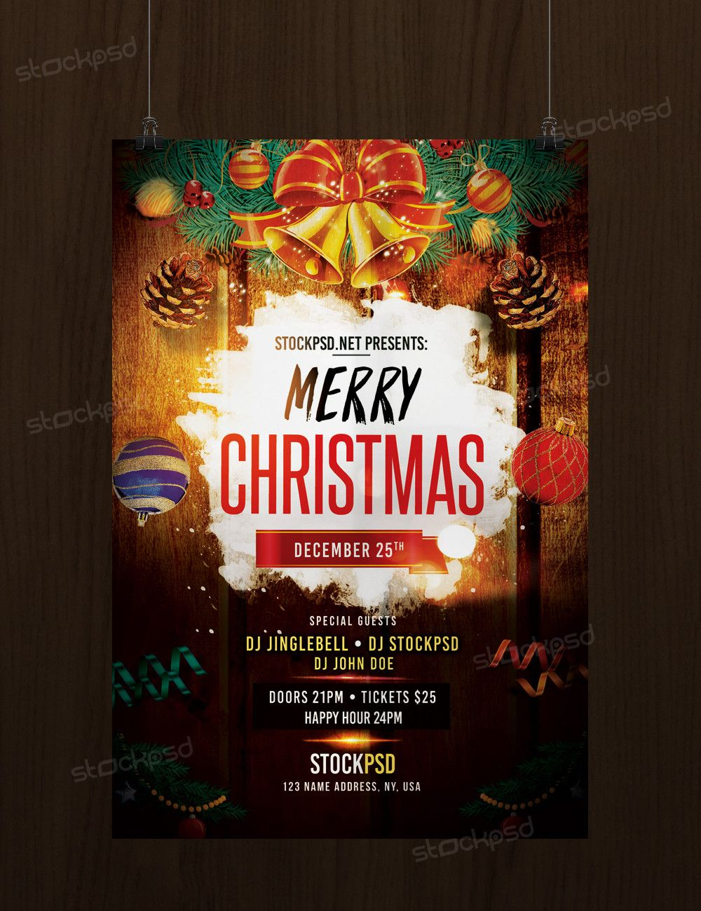 Download+Merry+Christmas+–+Free+Psd+Flyer+Template | Free For Christmas Brochure Templates Free