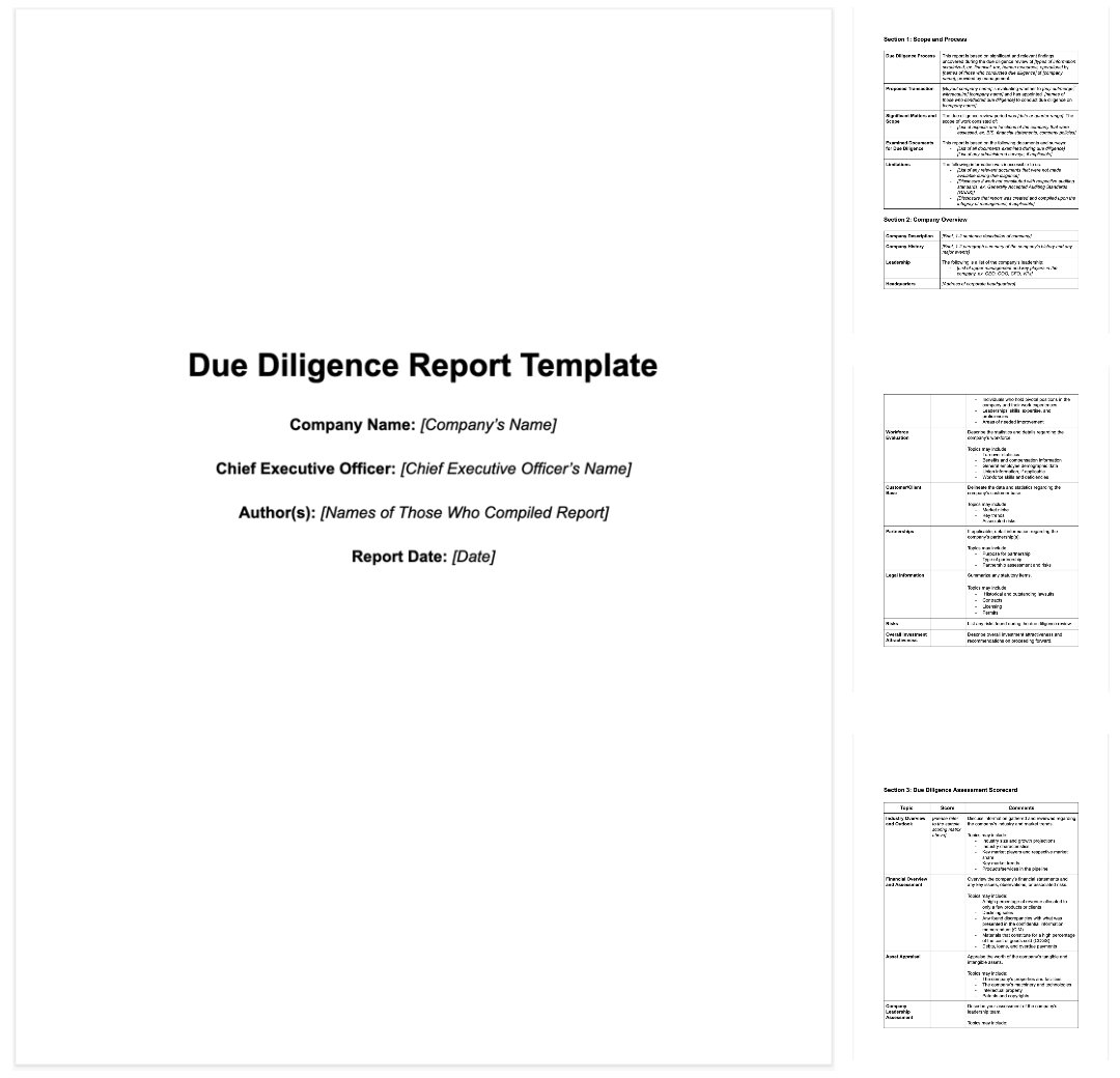 Due Diligence Report Sample – Zimer.bwong.co Throughout Vendor Due Diligence Report Template