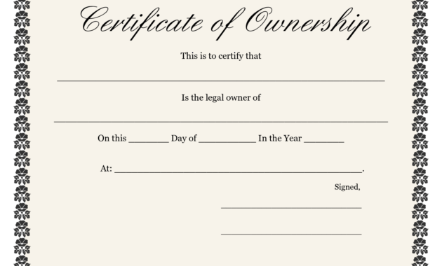 ❤️5+ Free Sample Of Certificate Of Ownership Form Template❤️ in Certificate Of Ownership Template