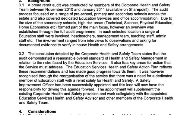 免费Health And Safety Audit Report | 样本文件在 intended for Annual Health And Safety Report Template