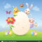 Easter Greeting Card Template – Easter Bunny, Chicken Regarding Easter Chick Card Template