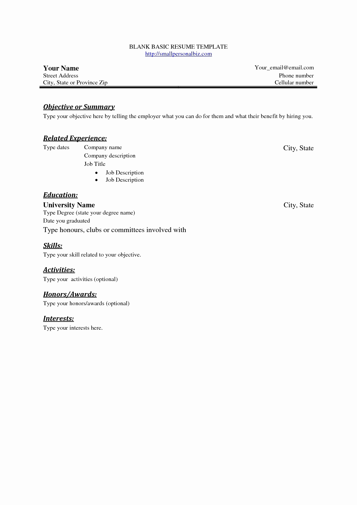 Easy Resume Template Free Cover Letter Templates In Free Basic Resume Templates Microsoft Word