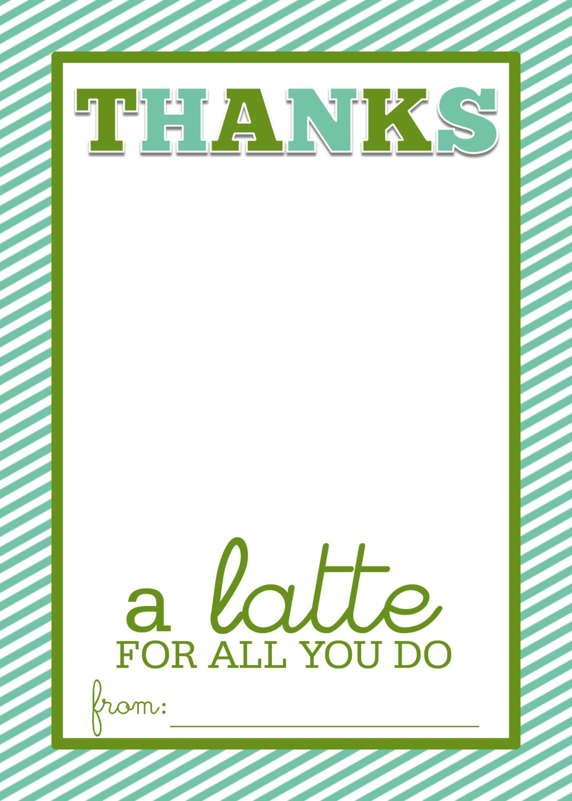 Easy Teacher Gift Craft “Thanks A Latte” Starbucks Gift Card Inside Thanks A Latte Card Template