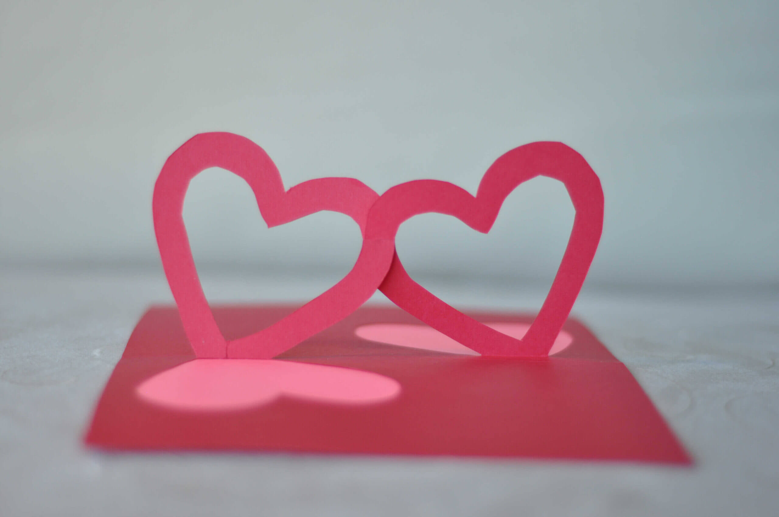 Easy Valentine's Day Pop Up Card: Linked Hearts Tutorial In Pop Out Heart Card Template