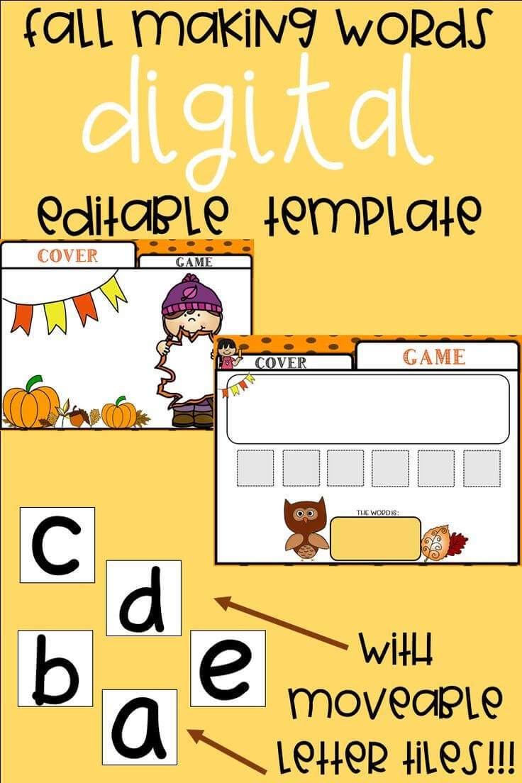 Editable Making Words Template | Fall Theme | Making Words Within Making Words Template
