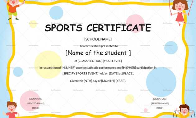 Editable Sports Day Certificate Template for Athletic Certificate Template