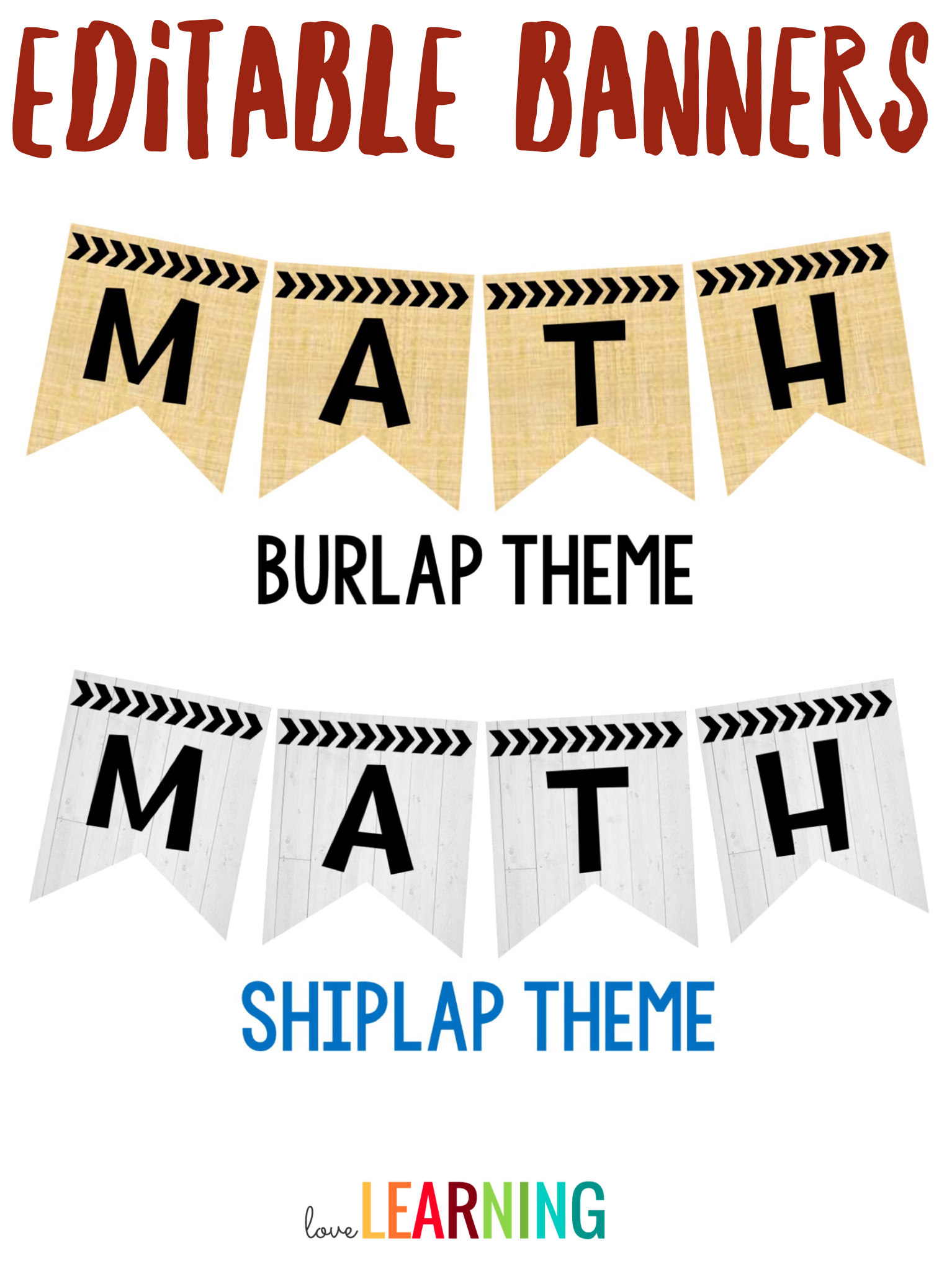 Editable Subject Banners – Burlap Theme | Classroom Banner Within Classroom Banner Template