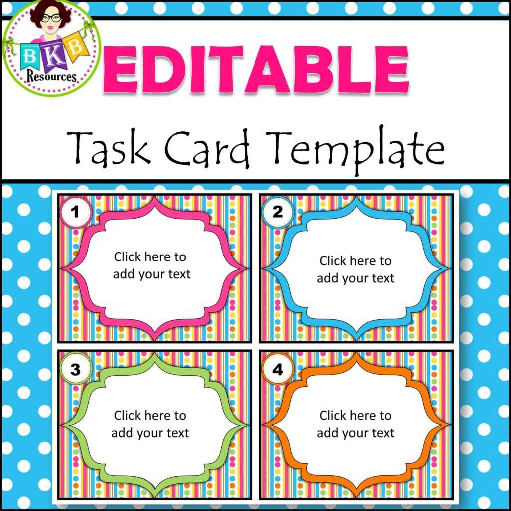Editable Task Card Templates - Bkb Resources With Task Card Template