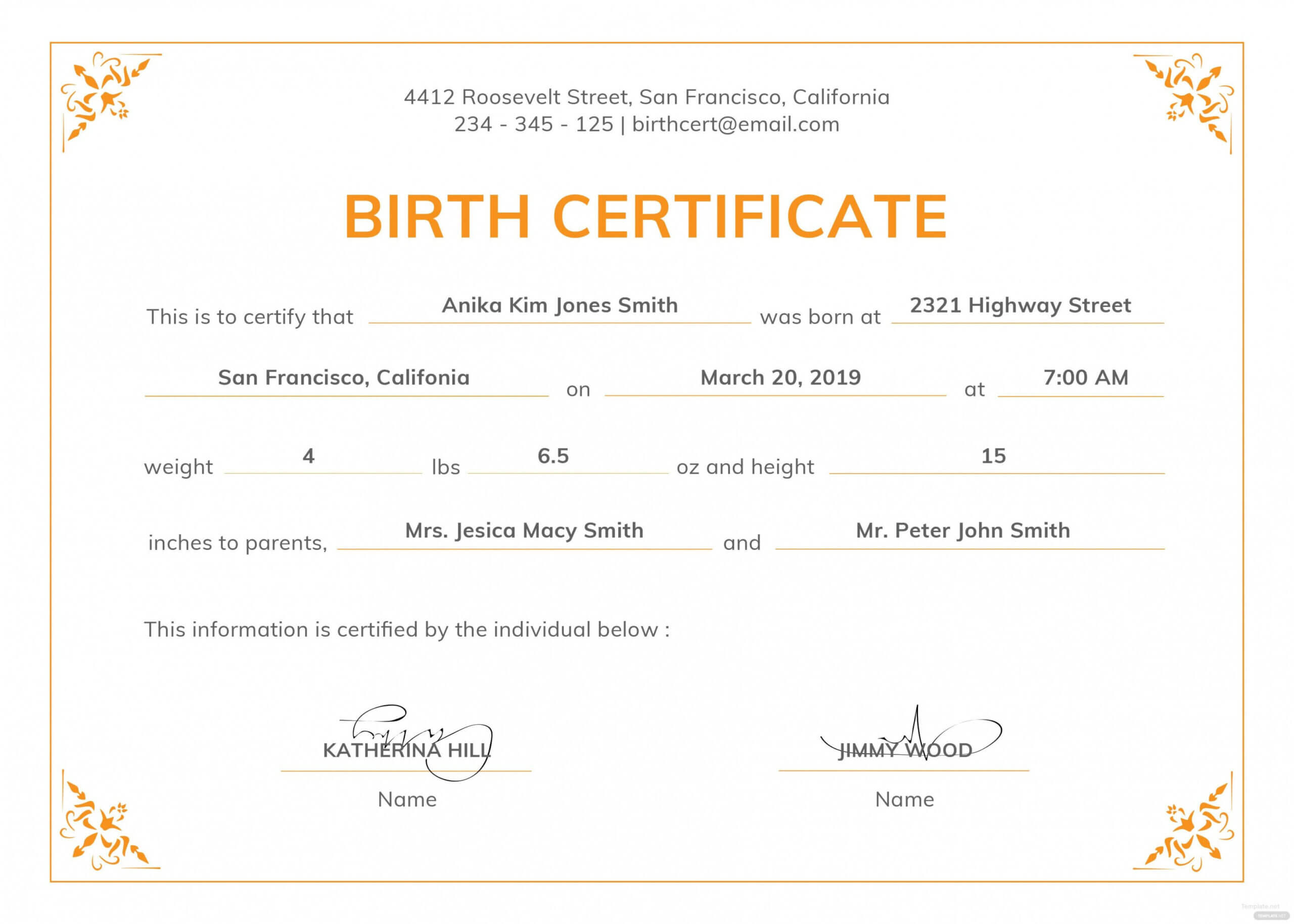 Editable Template For Birth Certificate Macopalmexco With Regard To Editable Birth Certificate Template