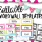 Editable Word Wall Templates | Word Wall Kindergarten With Regard To Blank Word Wall Template Free